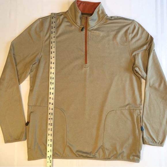 Aspen Tan & Orange Quarter-Zip Pullover with Front Zip Pockets Size L - Picture 4 of 10